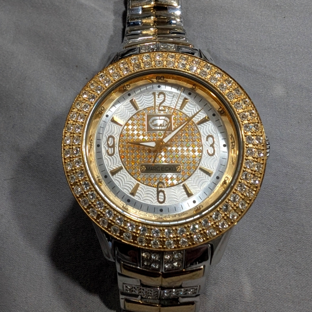 Mark Ecko two tone cz watch